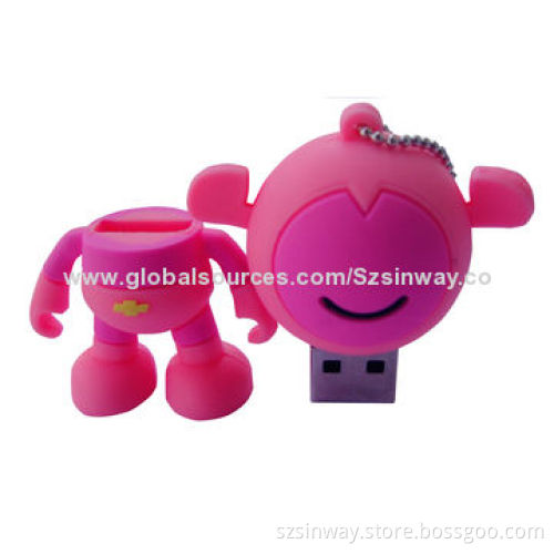 Rubber USB Flash Drive with 2 to 64GB Capacity, More than 10-year Data Retention